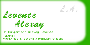 levente alexay business card